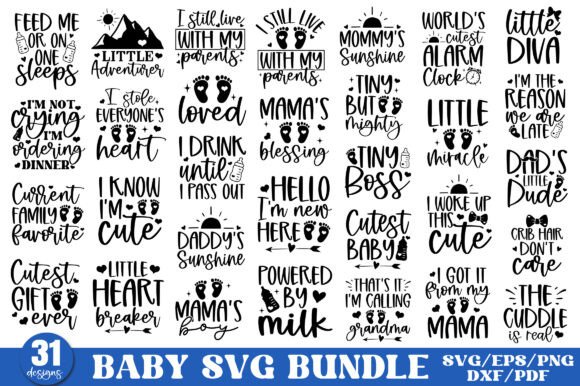 Baby SVG Bundle, Baby Quote SVG Bundle for Graphics and Crafts