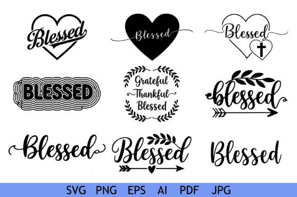 Blessed Quote SVG Bundle for Crafts and Graphics