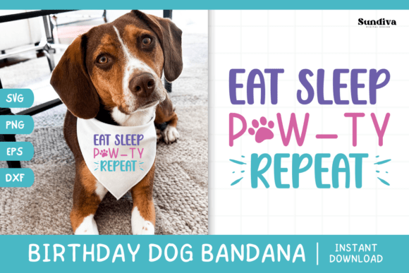 Cute Birthday Dog Bandana Quote SVG 15 for Graphics and Crafts