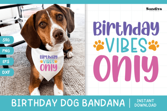 Cute Birthday Dog Bandana Quote SVG 17 for Graphics and Crafts