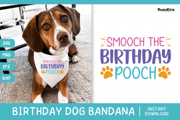 Cute Birthday Dog Bandana Quote SVG 2: Graphics for Crafts