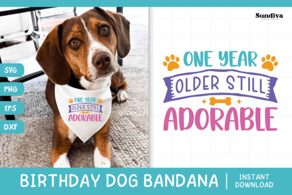 Cute Birthday Dog Bandana Quote SVG 3 for Graphics and Crafts