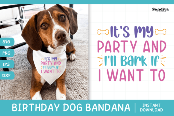 Cute Birthday Dog Bandana Quote SVG 7 for Graphics & Crafts