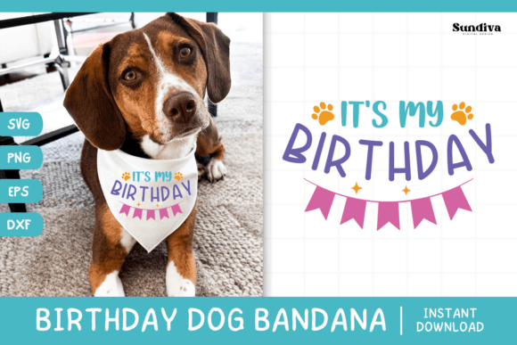 Cute Birthday Dog Bandana Quote SVG 9 Graphics for Crafts