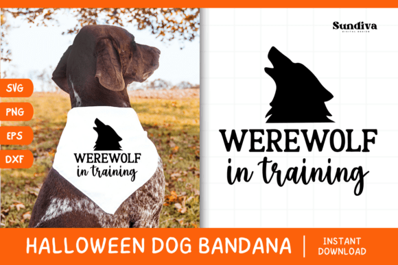 Funny Halloween Dog Bandana SVG for Crafts and Graphics