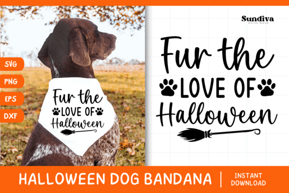 Funny Halloween Dog Bandana SVG for Crafts and Graphics