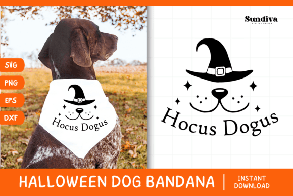 Funny Halloween Dog Bandana SVG for Crafts and Graphics