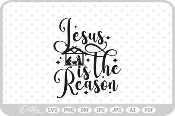 Jesus Xmas Quote SVG PNG DXF for Crafts and Graphics