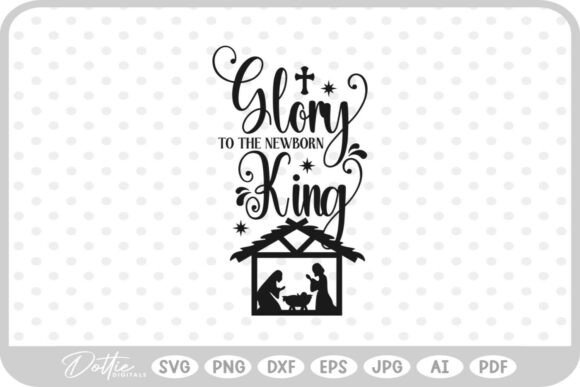 Nativity Christmas Quote SVG PNG DXF for Crafts and Graphics