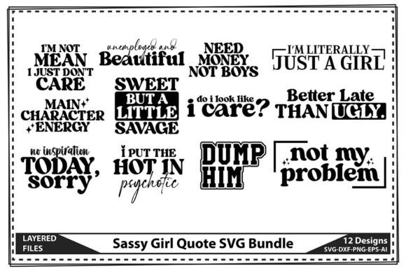 Sassy Girl Quote SVG Bundle: A Designer's Review of Graphics and Crafts for Publishing