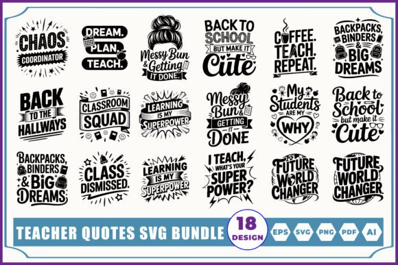 Teacher Life Quote SVG Bundle for Graphics and Crafts