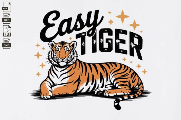Trendy Retro, Funny Quote SVG with Tiger Graphics for Crafts